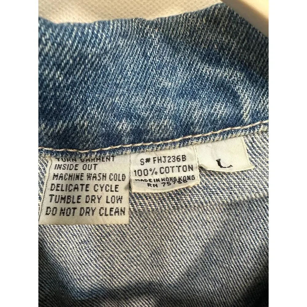 Vintage 1980’s LA Gear Denim and Rhinestone Jean Jacket Size Large